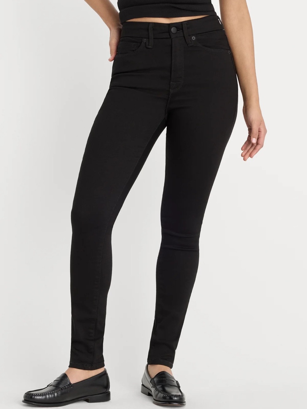 Good American Good Legs High-Rise Black Skinny Jeans - Women's